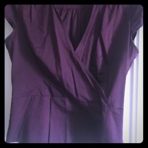 Ann Taylor Loft deep purple stretchy shirt